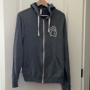 Lub Dub Apparel zip up hoodie in Heather Gray